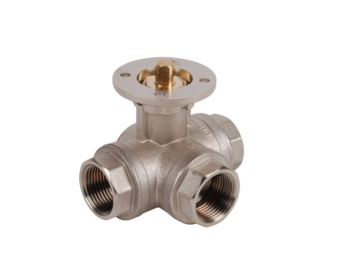 Brass ball valve 514XS 3 way T-port BSP ISO pad 1/4''